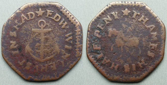Shad Thames, Edw Wincehurst octagonal halfpenny Shad Thames, Edw Wincehurst octagonal halfpenny
